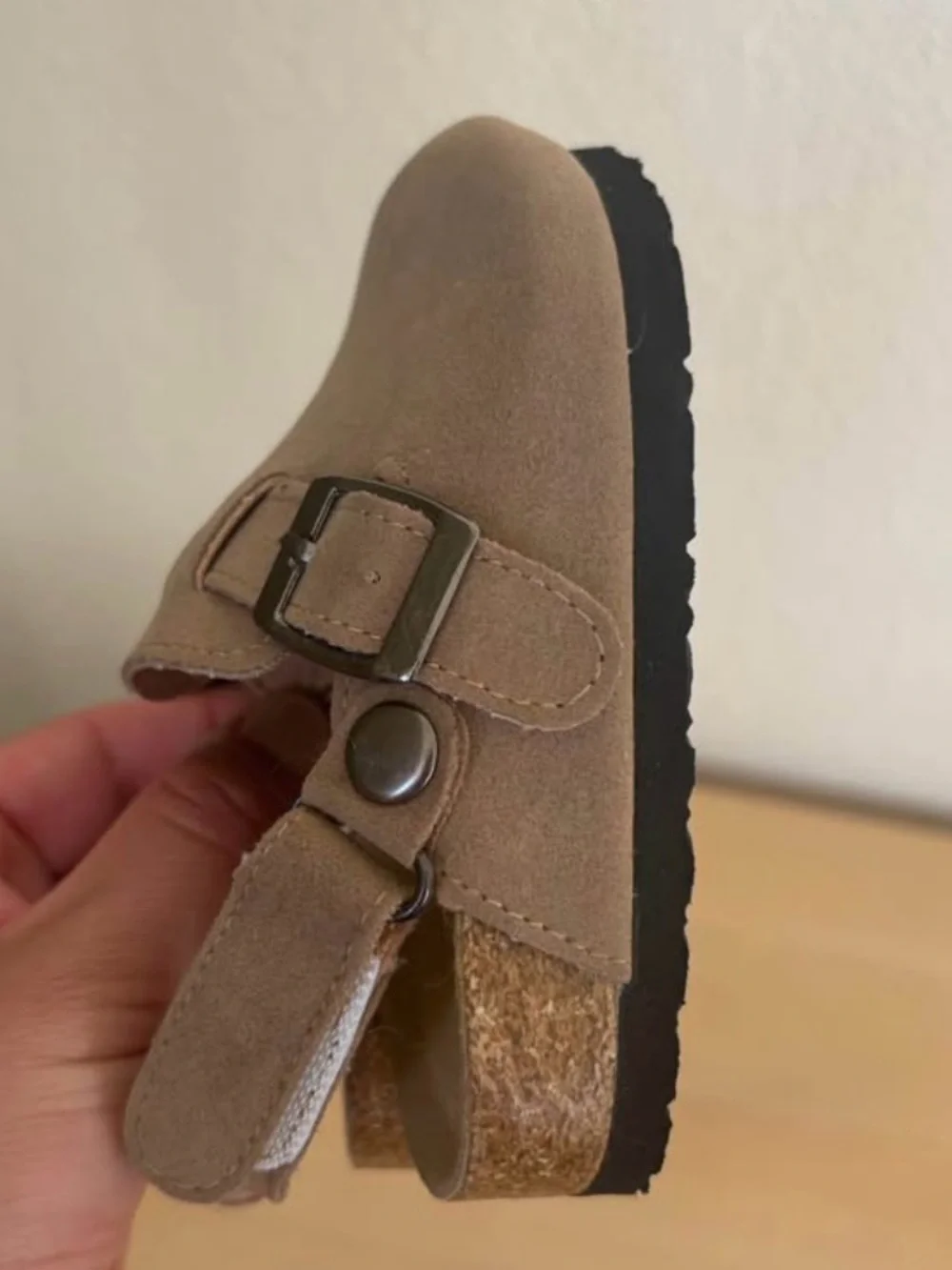 Fosterred Collection Kids' Suede Moccasin Mary Janes in Tan